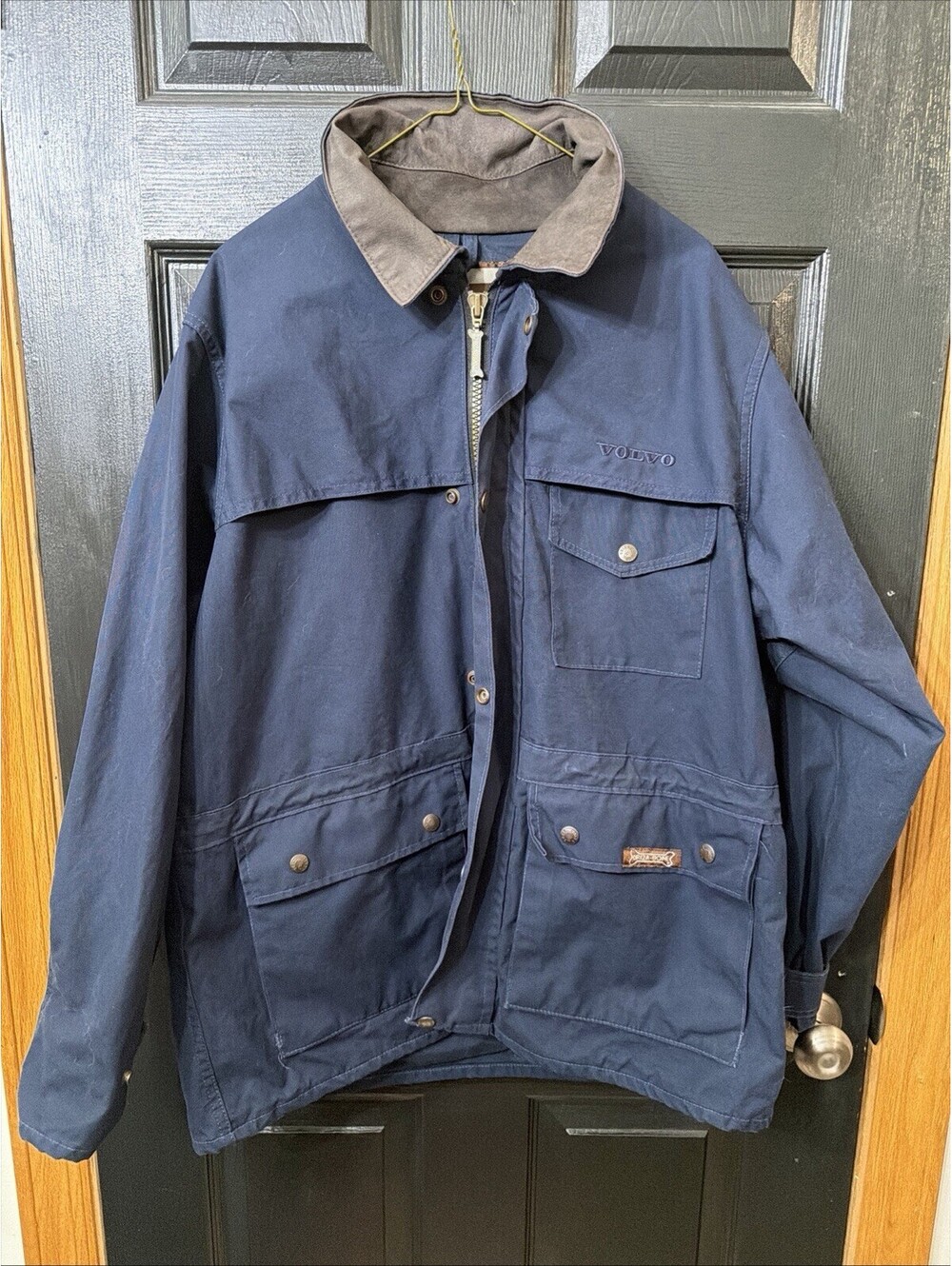 VTG Driza-Bone Aussie Navy Ranger Jacket Volvo Corporate Waxed Chore Coat Medium